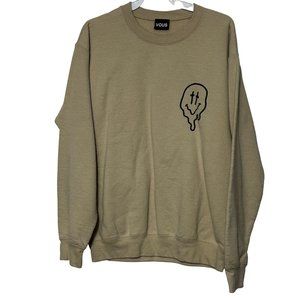 Vous Beige Long Sleeve Pullover Sweatshirt Women's Large 1571